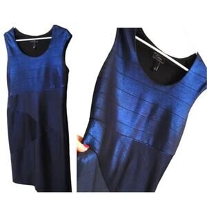Collection Dressbarn Dress Sz 8 BLUE Iridescent Sleeveless Cocktail Wedding City